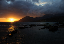 sunset and storm on Plakias bay
